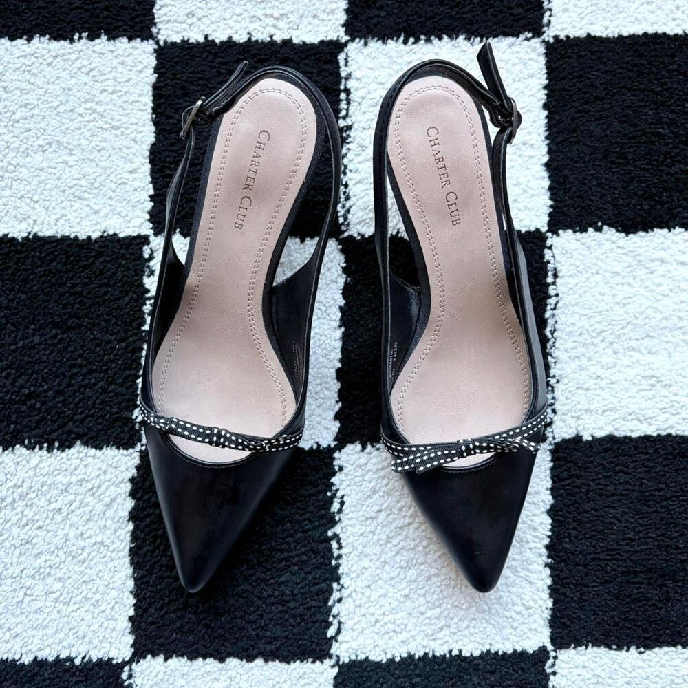 Charter Club Gilla Bow Kitten Heels 7.5